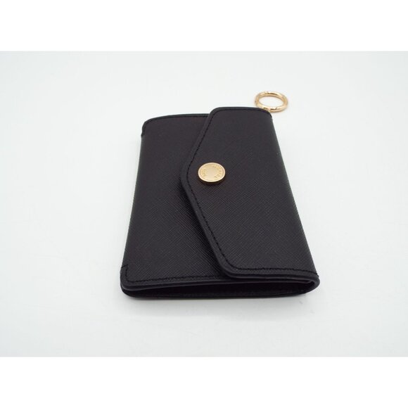 Michael Kors Black Leather Keychain Card Coin Wallet - Picture 3 of 8